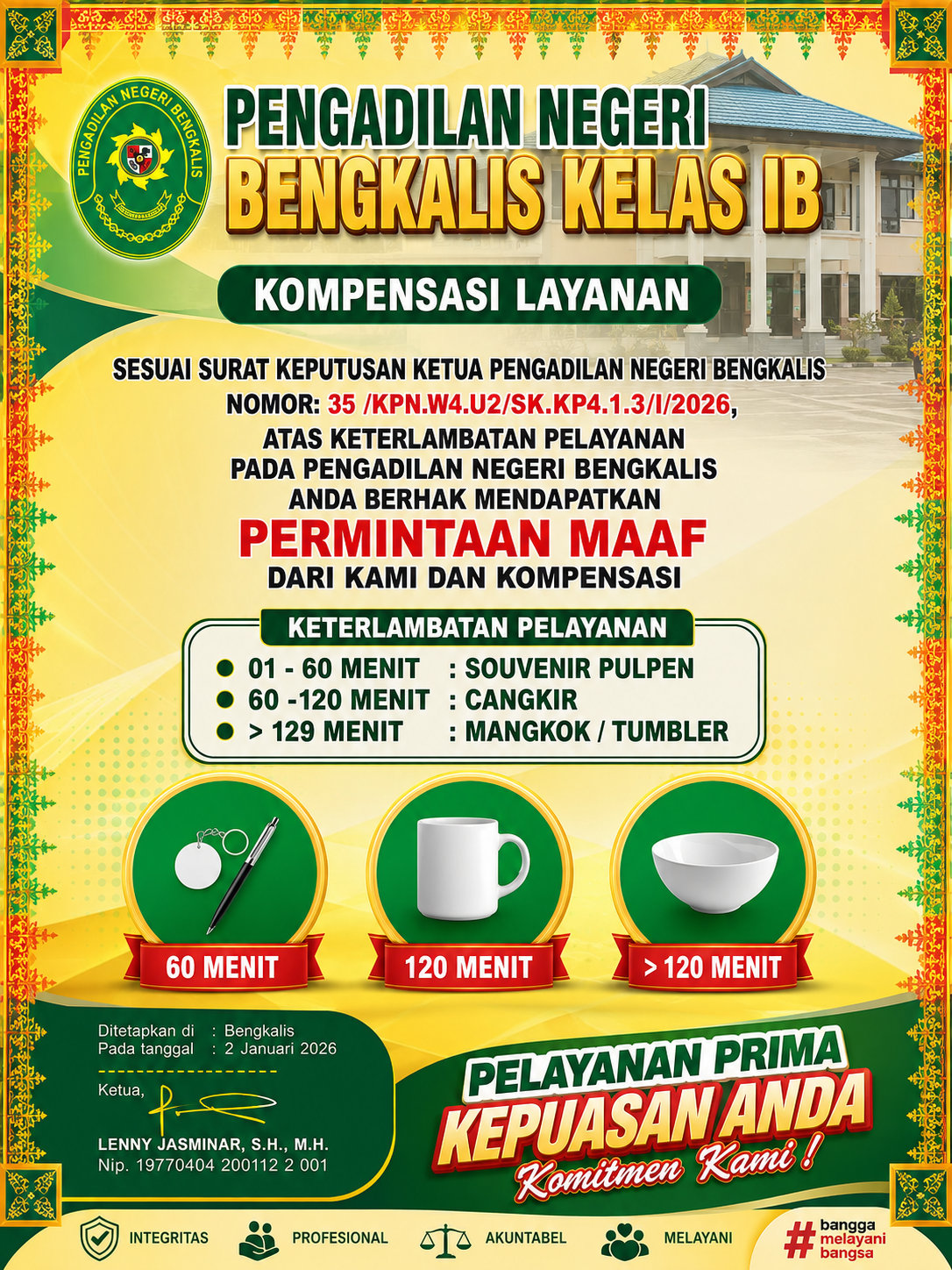 Kompensasi Layanan PN Bengkalis